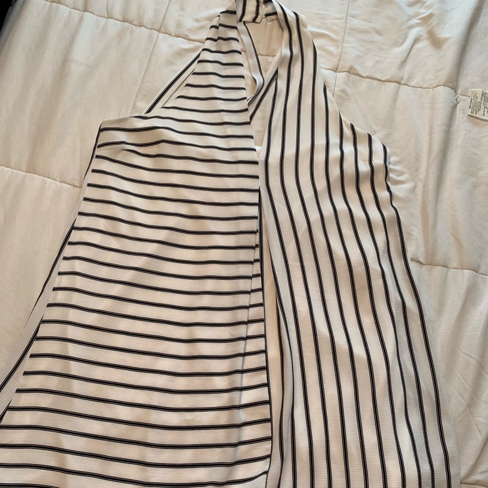 Black and white stripe dress with back detail